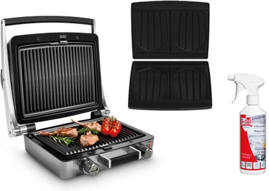 Fritel Combi Grill CW 3628 WaffleTastic Grilltoestel & Paninimaker + Vetlosweker PFAS vrij 1600W Combi Deal