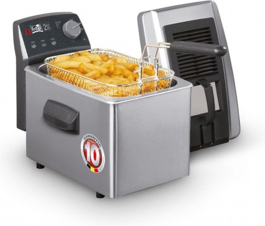 Fritel Frituurpan Turbo SF 4170 Frietketel met Filterdeksel Friteuse voor Olie + Vast Vet 2-4 pers. Frituurketel met Kijkvenster 2400W 3L