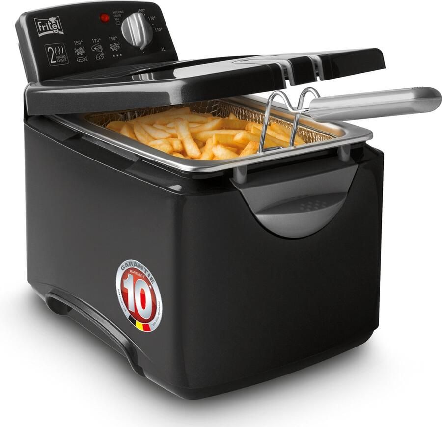 Fritel Frituurpan Turbo SF 4178 Frietketel met Filterdeksel Friteuse voor Olie + Vast Vet 2-4 pers. Frituurketel met Kijkvenster 2300W 3L