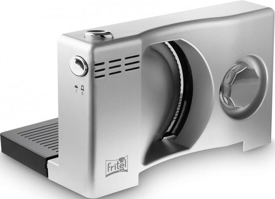 Fritel Snijmachine SL 3110 Broodsnijmachine met Gekarteld Mes Vlees- en Broodsnijder 0-15mm -Ø 17cm Dichtklapbaar Vleessnijmachine voor thuis elektrisch 100W