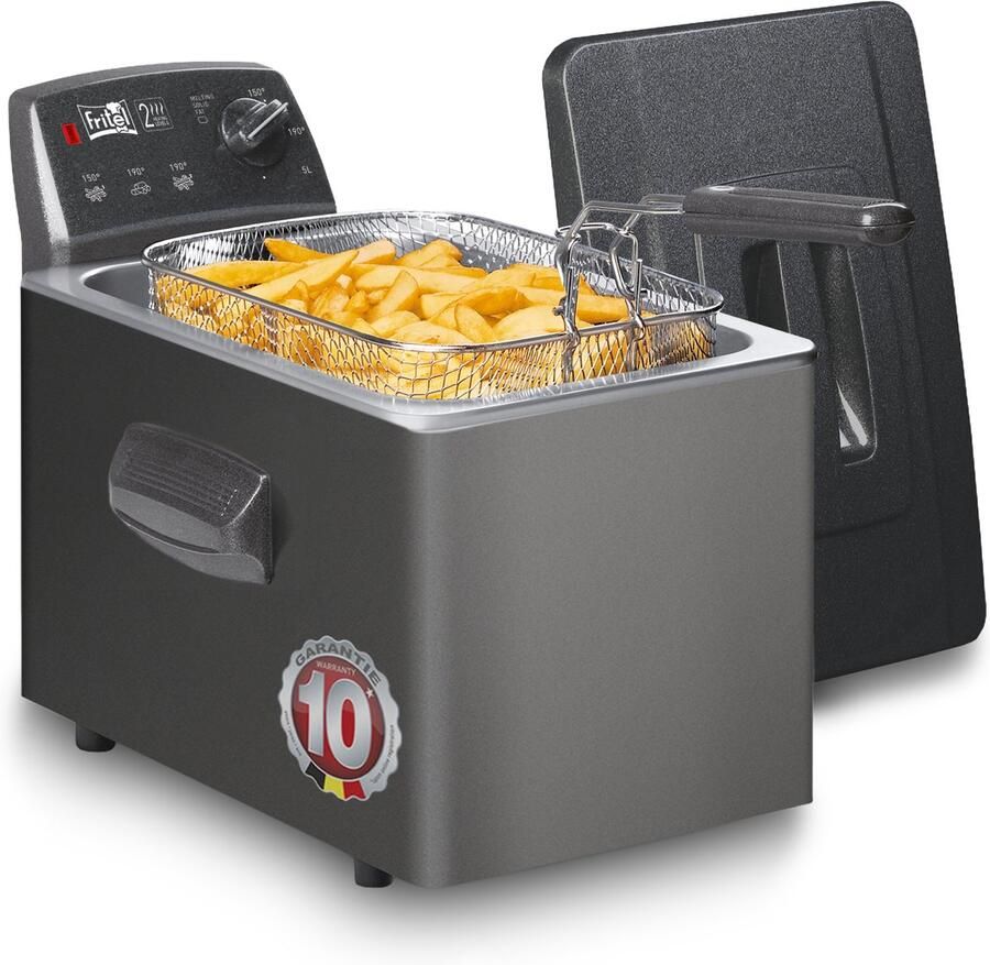 Fritel Turbo SF 4551M Frituurpan – Friteuse 5L – 3000W – Koude Zone – Olie en Vast Vet – Antistofdeksel