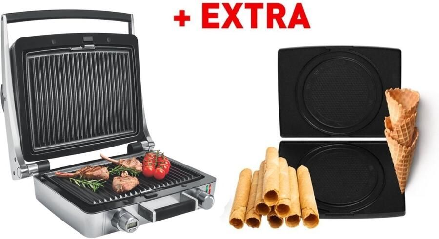 Fritel Wafelijzer WaffleTastic CW 3638 + kiepertjesplaten PFAS vrij 4x7 Wafel Combi Deal