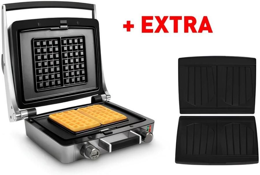 Fritel Wafelijzer WaffleTastic CW 3638 + Croque platen PFAS vrij 4x7 Wafel Combi Deal