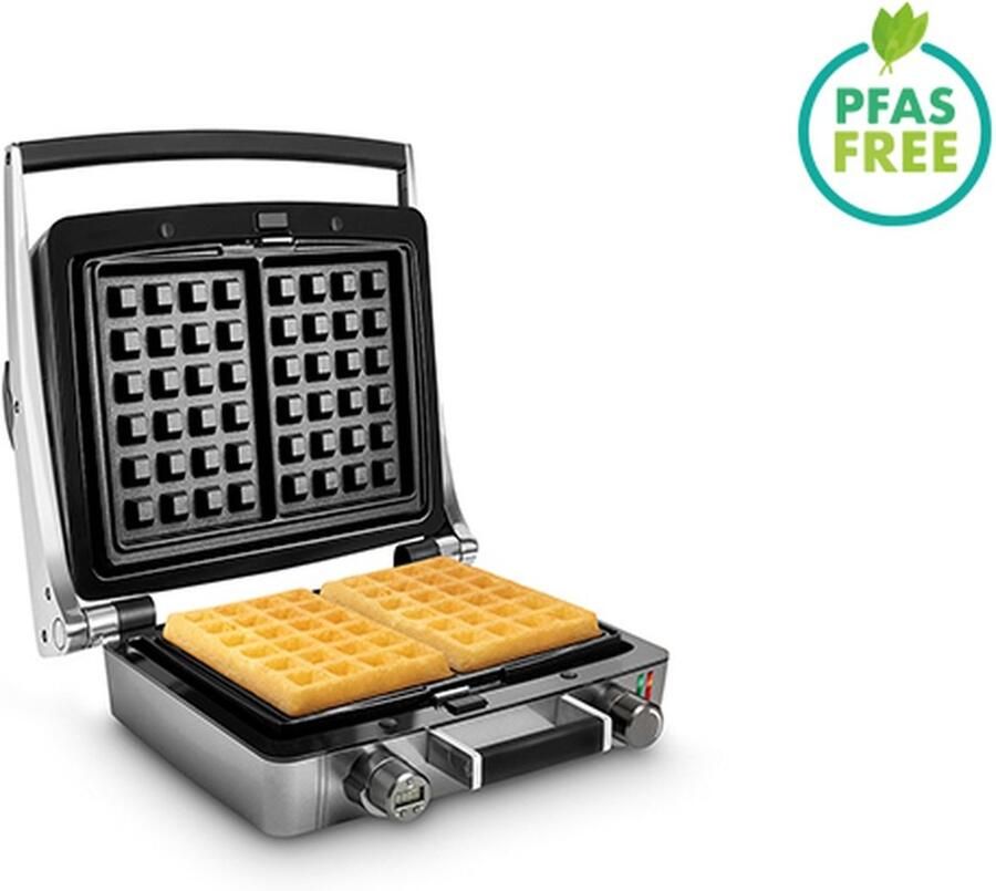 Fritel WaffleTastic 3658 – Wafelijzers Wafelmachine 4x6 Brussels Luikse wafels Uitneembare bakplaten Flip-over systeem Incl. timer PFAS vrij 1600 Watt
