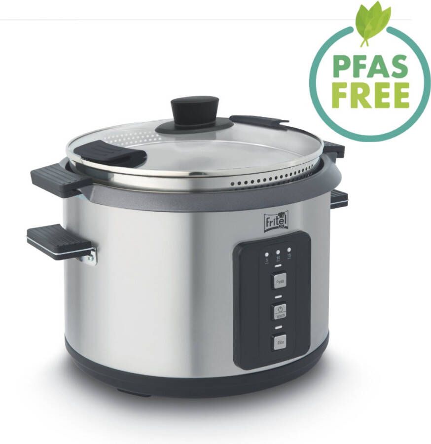 Fritel Pasta Rijstkoker RC 1378 Elektrische waterkoker Stoomkoker 6L + 1100W 3 Programmeerfuncties 2 jaar Garantie PFAS-vrij