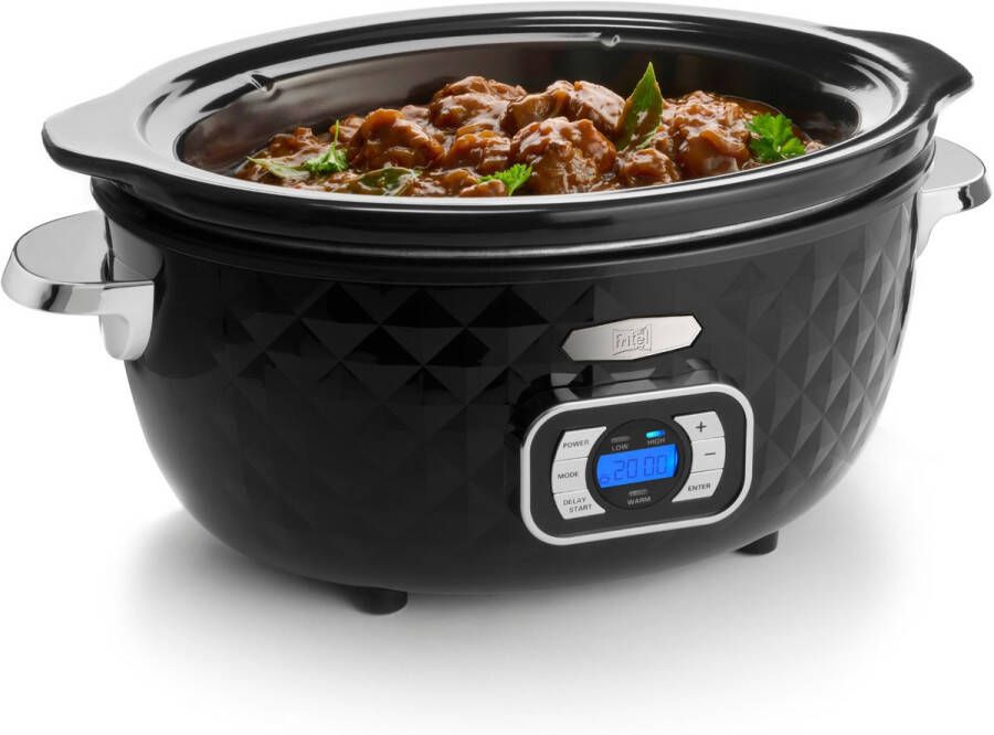 Fritel Slow Cooker SC 2395 – 5 5L – 210W – 4 Warmtestanden – Timer & Automatische Uitschakeling – Keramische Pot – 2 jaar Garantie