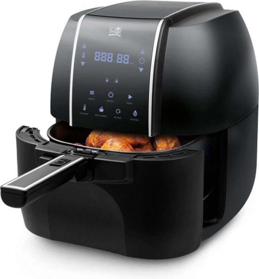 Fritel Airfryer SnackTastic 6902 XXL Heteluchtfriteuse 5L 2300W 8 Programma's 2 tot 5 Pers. -Digitaal Touchscreen Openklapbare handgreep