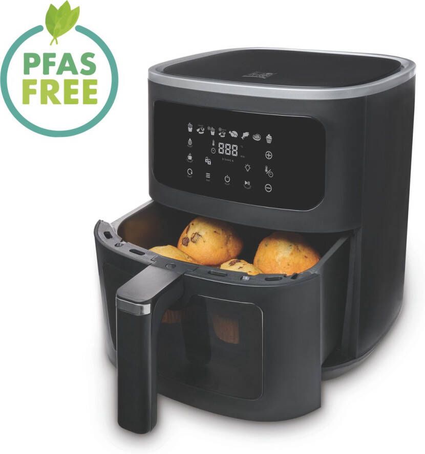 Fritel SnackTastic ST 7520 PFAS vrij doorkijkvenster met verlichting airfryer 6 L personaliseerbaar 8 voorgeprogrammeerde functies