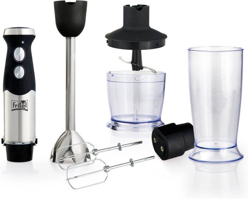 Fritel Staafmixer HB 2870 Staafmixerset Handblender met accessoires 25cm 800W 6 Messen 2 Snelheden + Hakmolen + Maatbeker + 2 Kloppers - Foto 2