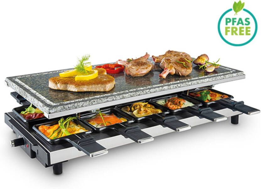 Fritel SG 4195 Steengrill met raclettefunctie grilloppervlakte (LxB) 48 5x24cm 10 raclette pannetjes 2 tot 10 personen