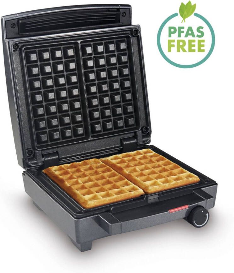 Fritel Wafelijzer WA 1451 Wafelmaker PFAS vrij Wafelmachine voor 4x7 Wafel Traditionele Belgische Wafels Wafelbakijzer met Vaste Platen 1400W