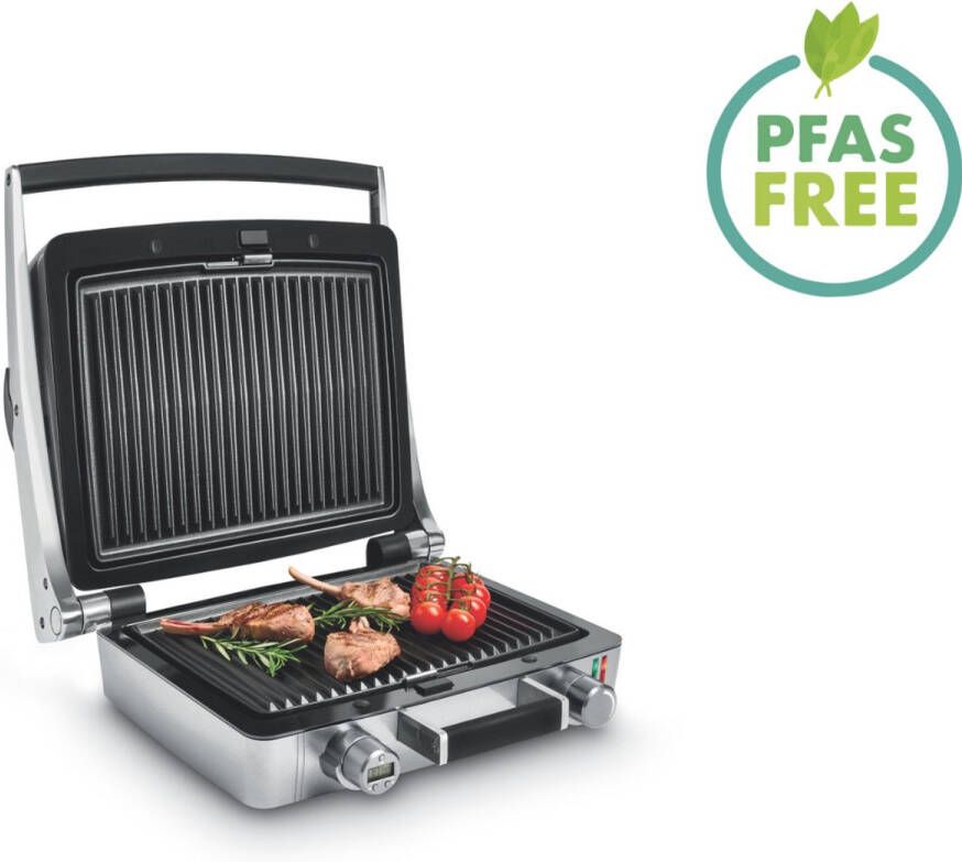 Fritel WaffleTastic CW 3627 Combi Grill Wafelijzer & Grill 1600W Verwisselbare Bakplaten PFAS-vrij + 60' Timer Zilver Grijs - Foto 2