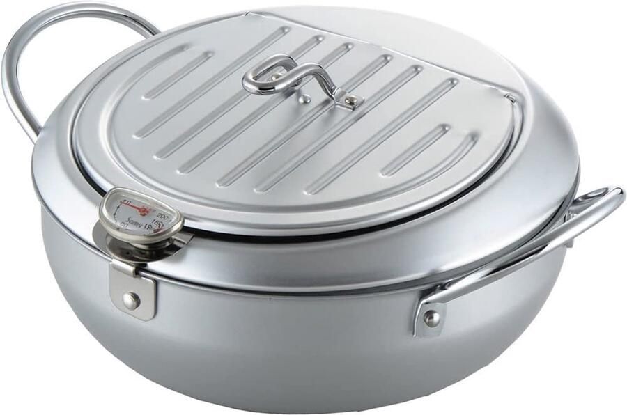 Friteuse met Deksel en Thermometer 24 cm