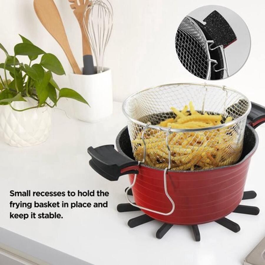 Friteuse kookpan Evolution 2-in-1 met friteuse mand + glazen deksel – 24 cm