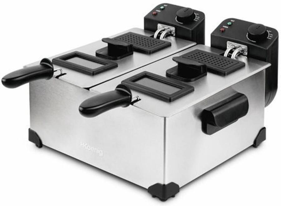 Frituurpan Dubbele Bak 2x3 Liter Capaciteit 3600 Watt Vermogen Roestvrij Staal Voor Zelfgemaakte Friet