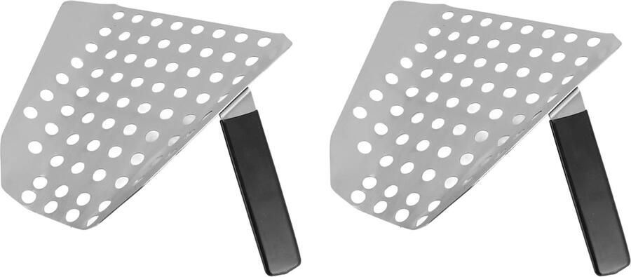 Frituurschep 2-pack Roestvrij staal Enkele handgreep Ideaal voor friet popcorn Met gaten Duurzaam ontwerp Schep