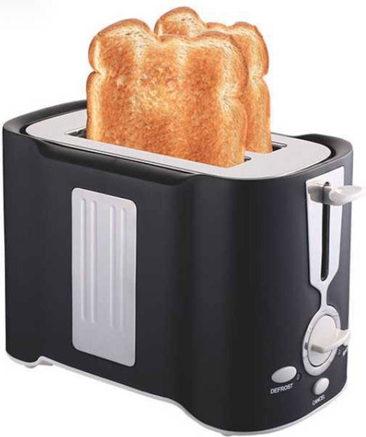 Fuegobird Toaster Brede broodrooster voor 2 sneden functies ontdooien annuleren opwarmen zwart - Foto 1