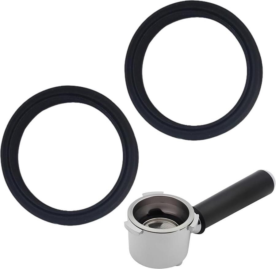 FUHAMJ 2 afdichtingen voor Delonghi Dedica hoogwaardige siliconen afdichting voor Delongh koffiezetapparaten compatibel met Ec680 Ec685 Ec785 Ec885 Ec850 Ec860 (zwart A)