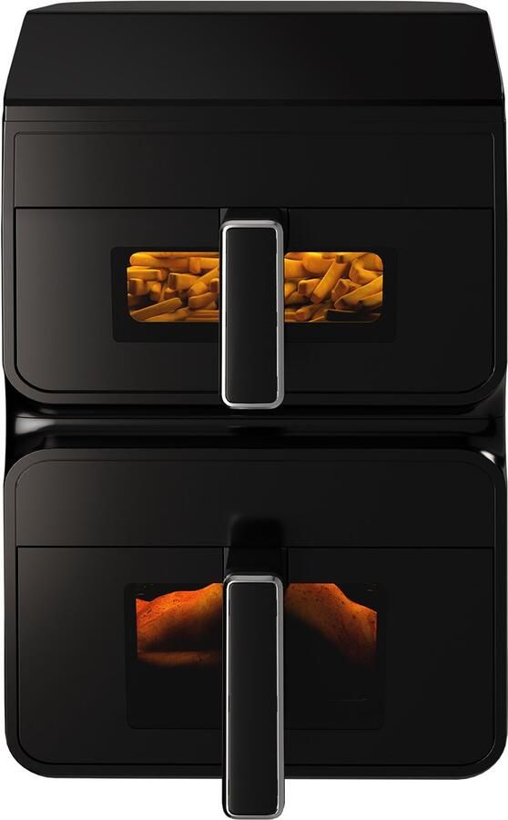 Fukstern Airfryer Pro – Dubbele Mand – 10L – 3000W – Heteluchtfriteuse met SYNC-Functie en Kijkvenster – 11 Automatische Programma s – Zwart - Foto 2