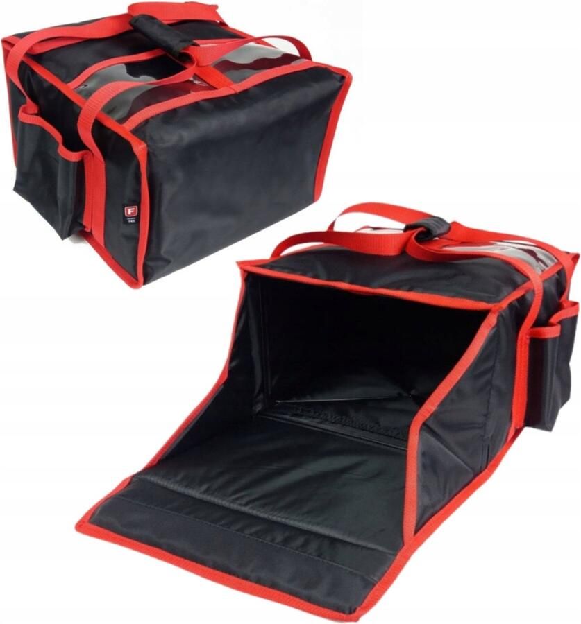 Furmis Pizza Bezorgtas 4x 36x36cm Karton Thermisch Nylon Zwart