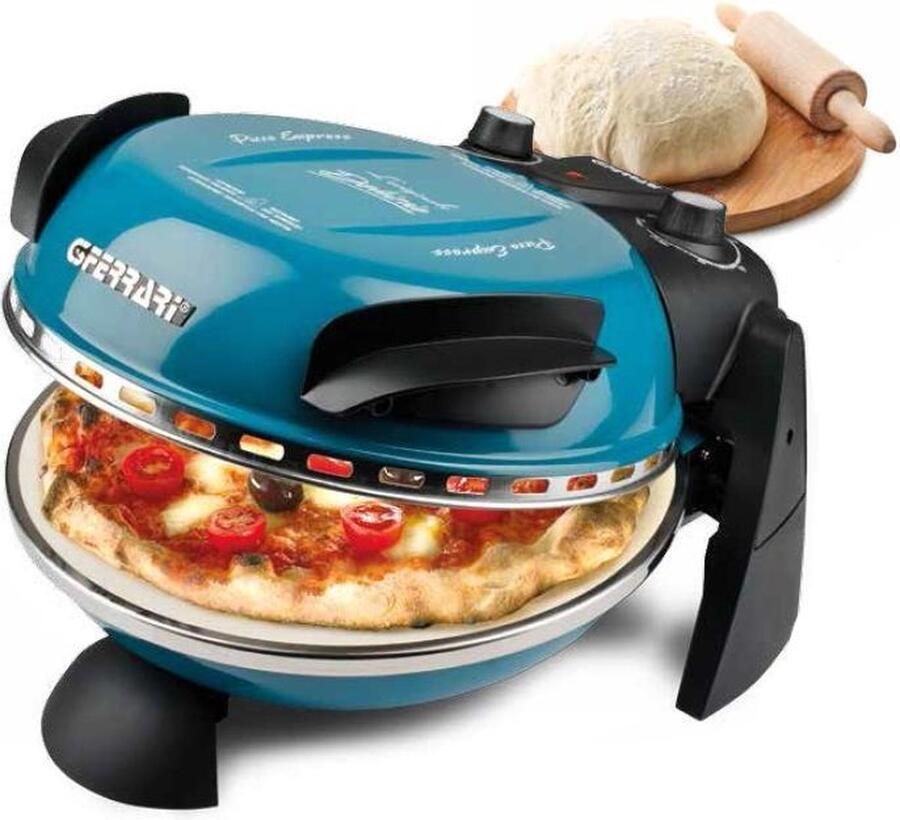 G3 Ferrari Delizia Pizza Oven – Elektrische Pizzaoven – Met Pizzasteen – Compact Tafelmodel – Blauw