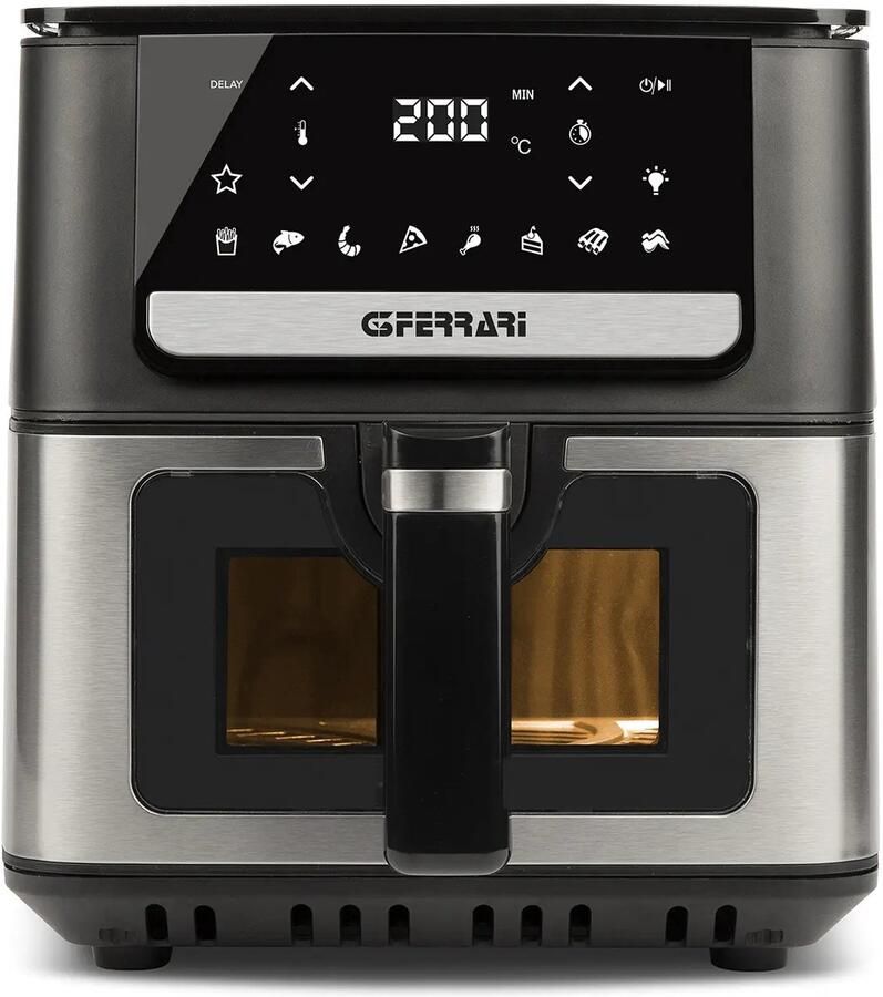 G3 Ferrari Friggisano Airfryer 6.5L – 1700W – Digitale Hetelucht Friteuse – 8 Programma s – Timer & Startuitstel – 40-200°C – Dubbel Niveau – Voor Friet Kip en Snacks