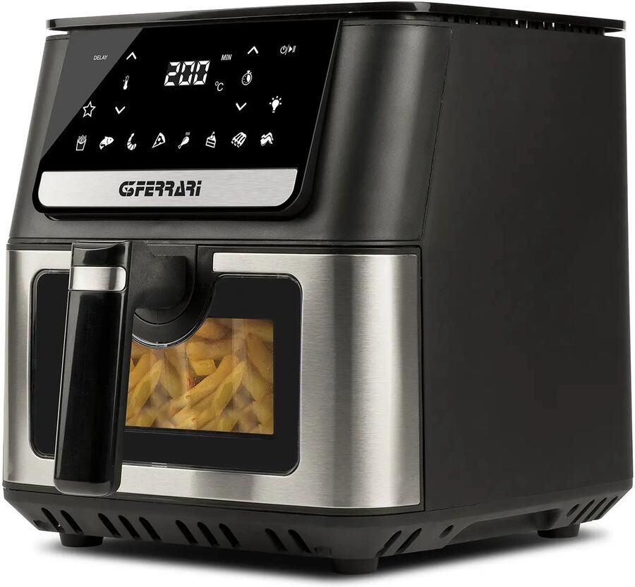 G3 Ferrari Friggisano Airfryer 6.5L – 1700W – Digitale Hetelucht Friteuse – 8 Programma s – Timer & Startuitstel – 40-200°C – Dubbel Niveau – Voor Friet Kip en Snacks