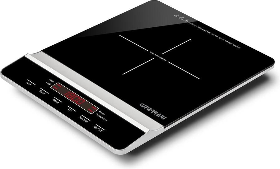 G3 Ferrari G3Ferrari Dinamiko Inductiekookplaat – 1800W – 1 Kookzone – Vermogen- & Temperatuurregeling 60–240°C – Timer 180 min – Soft Touch – Kinderslot – Zwart
