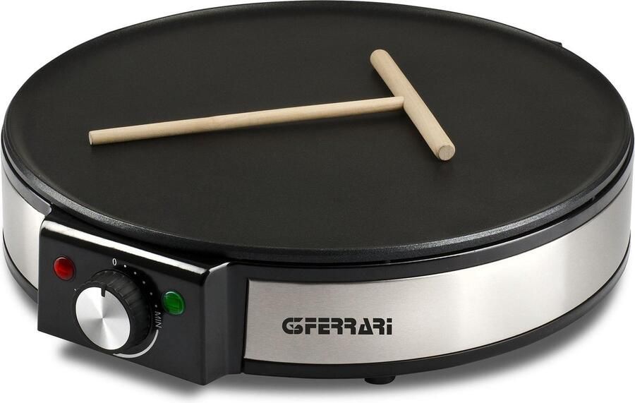 G3 Ferrari Profi-Crepe – Crêpemaker 1200W – Bakplaat Ø 30 cm – Instelbare Thermostaat – Inclusief Spatel en Houten Spreider