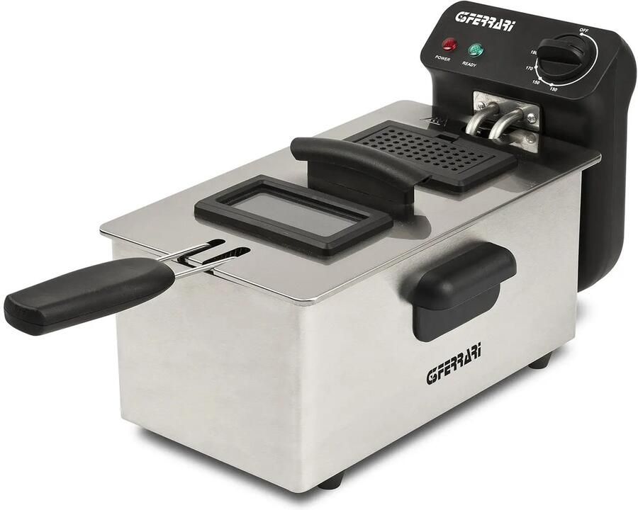 G3 Ferrari Pastella Enkel 3 l Vrijstaand 2000 W Frituurpan Zwart Roestvrijstaal