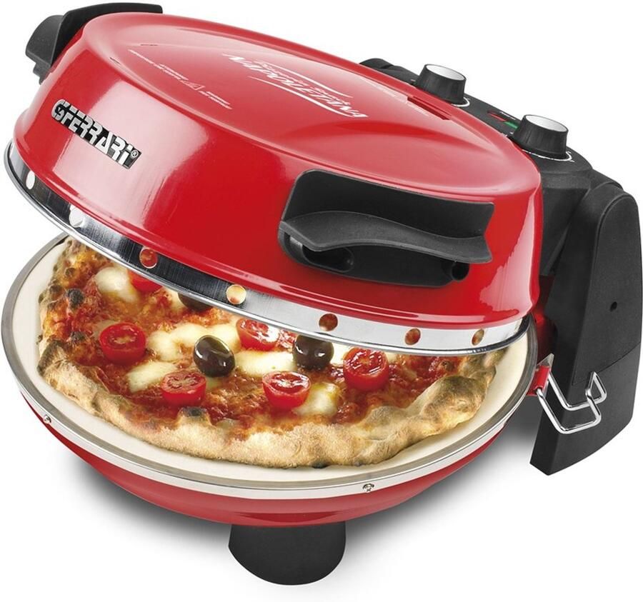 G3 Ferrari Pizzeria Snack Napoletana Rood Pizzaoven 400°C 2 Vuurvaste Pizzastenen Ø31 cm Pizza in 5 Minuten