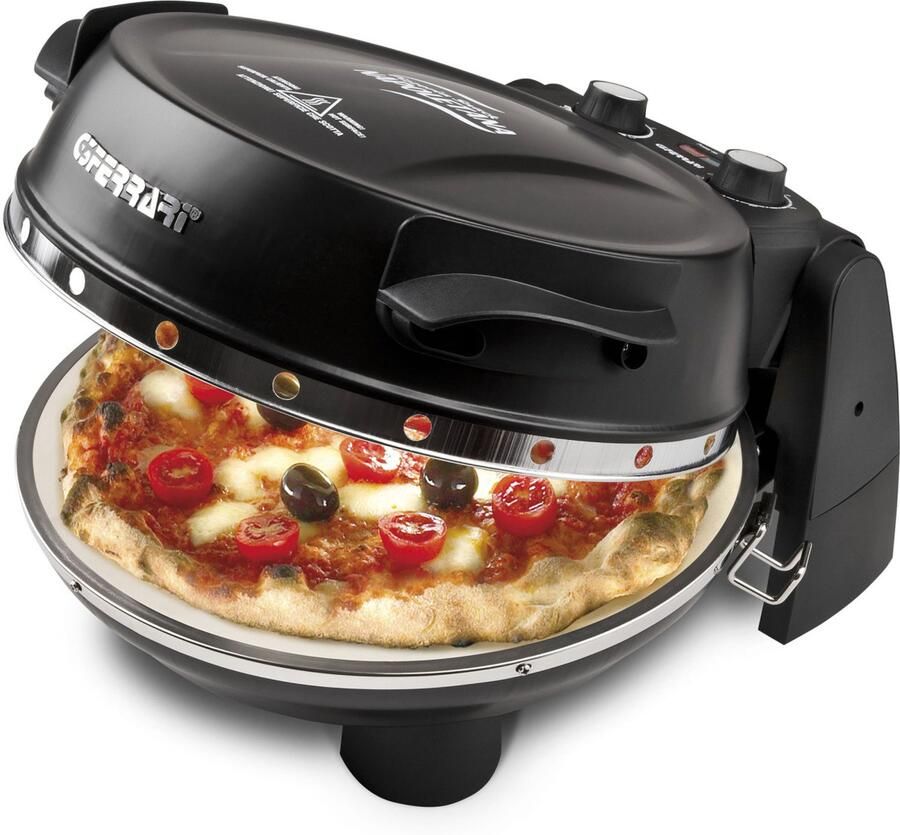 G3 Ferrari Pizzeria Snack Napoletana Pizza Oven – Elektrische Pizza Maker 1200W – Tot 400°C – Professionele Dubbele Verwarming – Geschikt voor Pizza Snacks & Panpizza – Met Pizzasteen Ø31 cm – Zwart