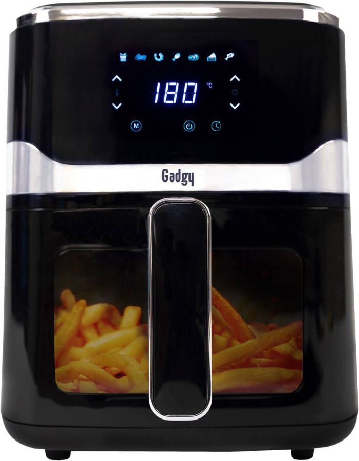 Gadgy Airfryer 5L met Kijkvenster – 1400W – Digitale Heteluchtfriteuse – 7 Voorgeprogrammeerde Programma s – Touchscreen – Tot 200°C – Gezond Frituren Zonder Olie
