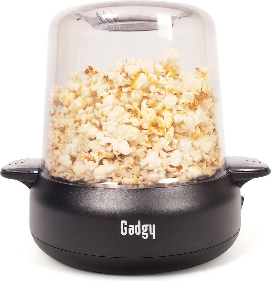 Gadgy Premium Popcornmachine – Popcornmaker Vers & Huisgemaakt Popcorn in 4–5 Minuten 500W Zwart