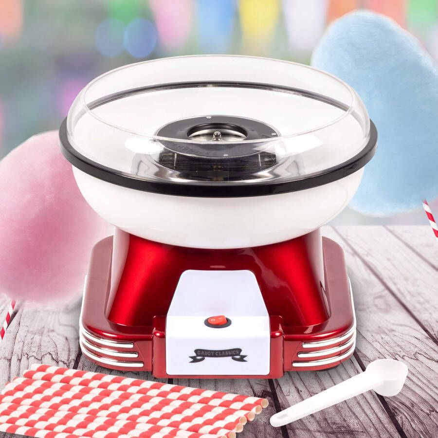 Gadgy Suikerspinmachine Retro met 10 Stokjes en Maatlepel Suikerspinmakers Snoep Kinderfeestje Suikerspin Suiker Cotton Candy Suikerspinmachines - Foto 2