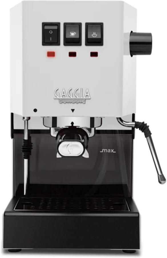 Gaggia New Classic E24 Espressomachine 58 mm Professionele Filterdrager Messing Boiler Professionele Stoompijp Polar White