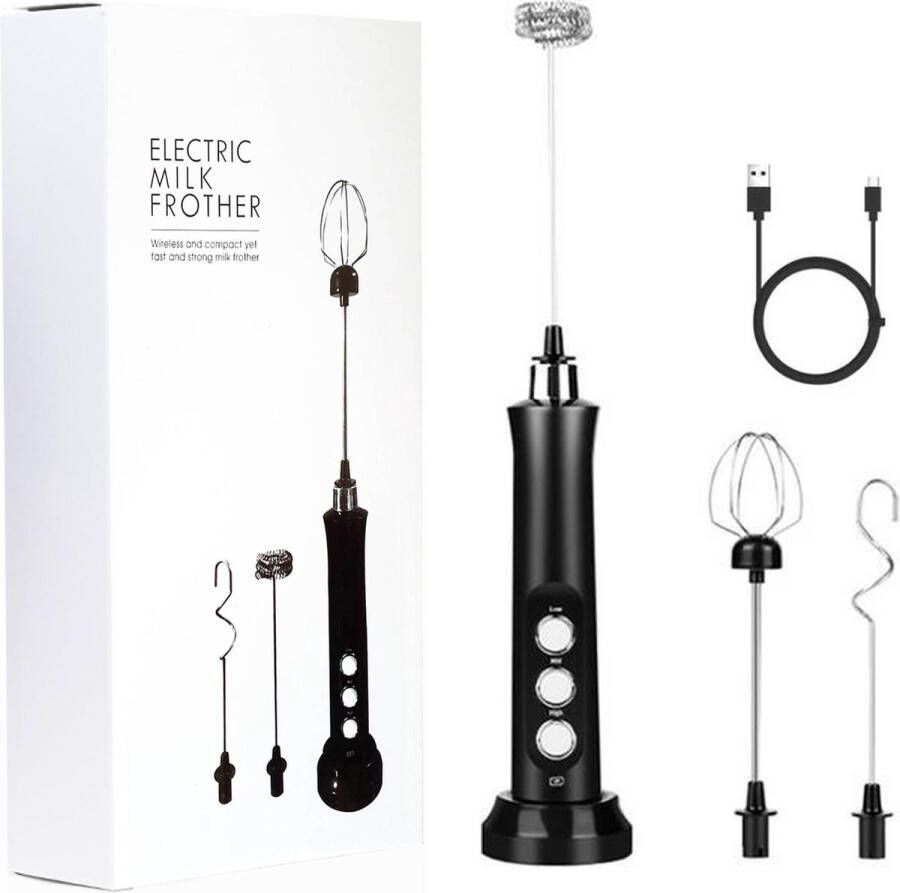 Galesto RPD Melkopschuimer Electrisch Draadloze Melkopschuimer Elektrische Melkopschuimer 3 opzetstukken Veelzijdig te gebruiken