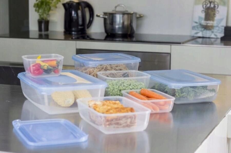 Galicja Curver Serie Plastic Voedselcontainer 1 2L Doorzichtige en Blauwe Deksel - Foto 1