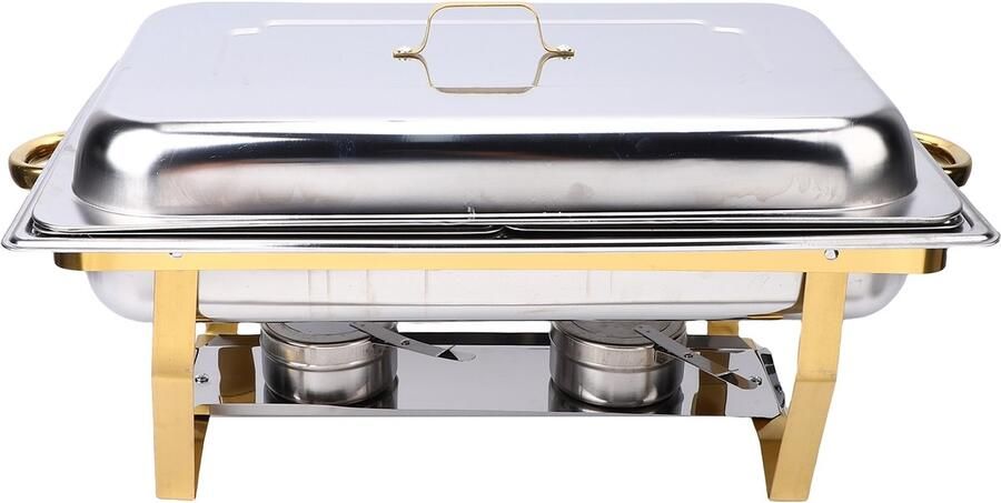 GARRYFIZH Dubbele RVS Chafing Dish – Warmhoudfunctie – Dubbel Vak – Food Grade RVS – Catering Buffet