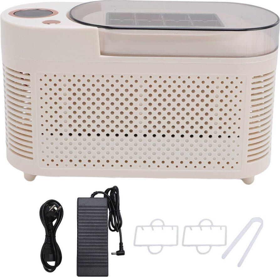 GARRYFIZH Mini IJsblokjesmachine – 8 IJsblokjes per Cyclus – Draagbare IJs Maker voor Thuis Auto Kantoor & Camping – 100-240V 12V – EU Stekker – 120W Beige