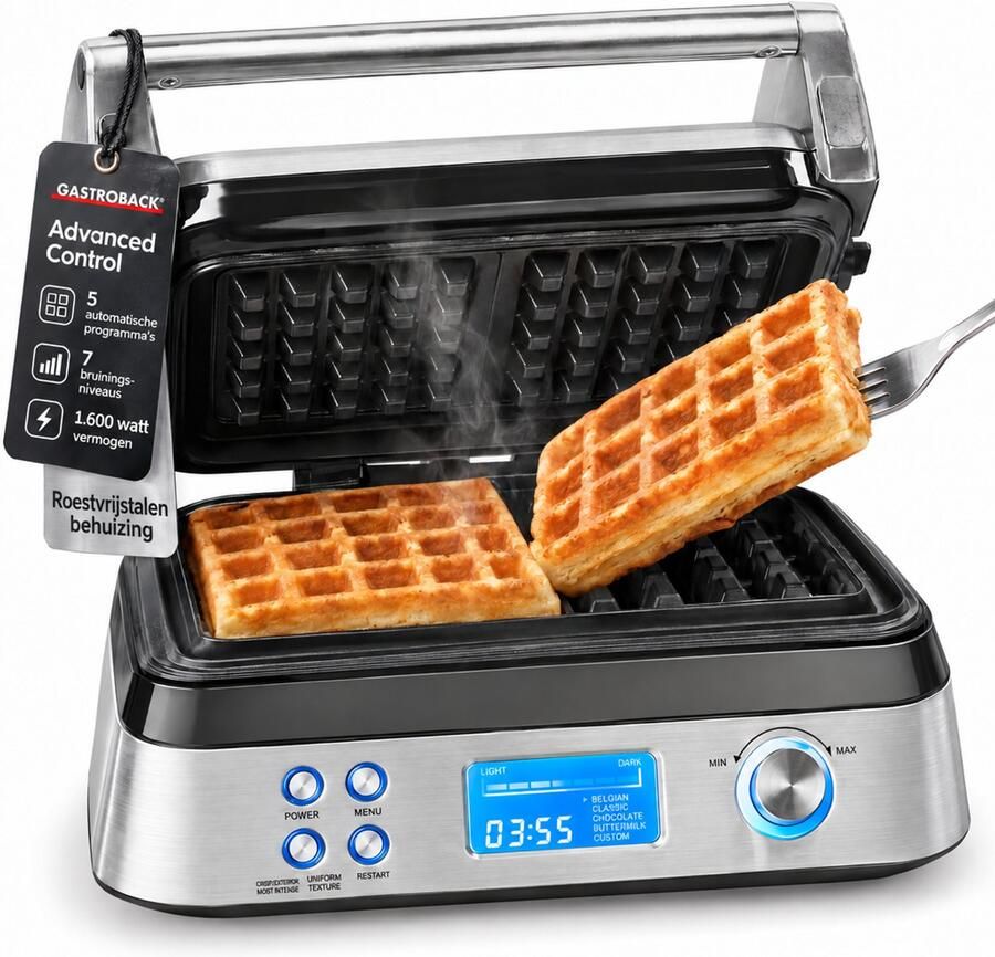 Gastroback Advanced Control Belgisch Wafelijzer 2 wafels wafelmaker 1600 Watt - Foto 2