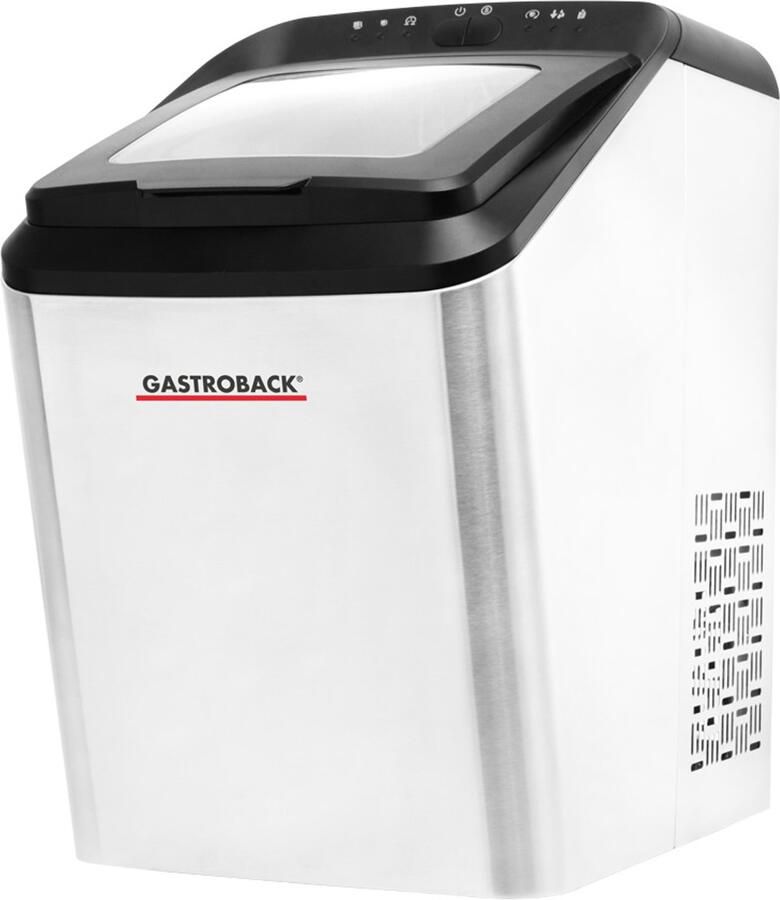 Gastroback Bartender Pro Draagbare ijsblokjesmachine 145 W Zwart Roestvrijstaal