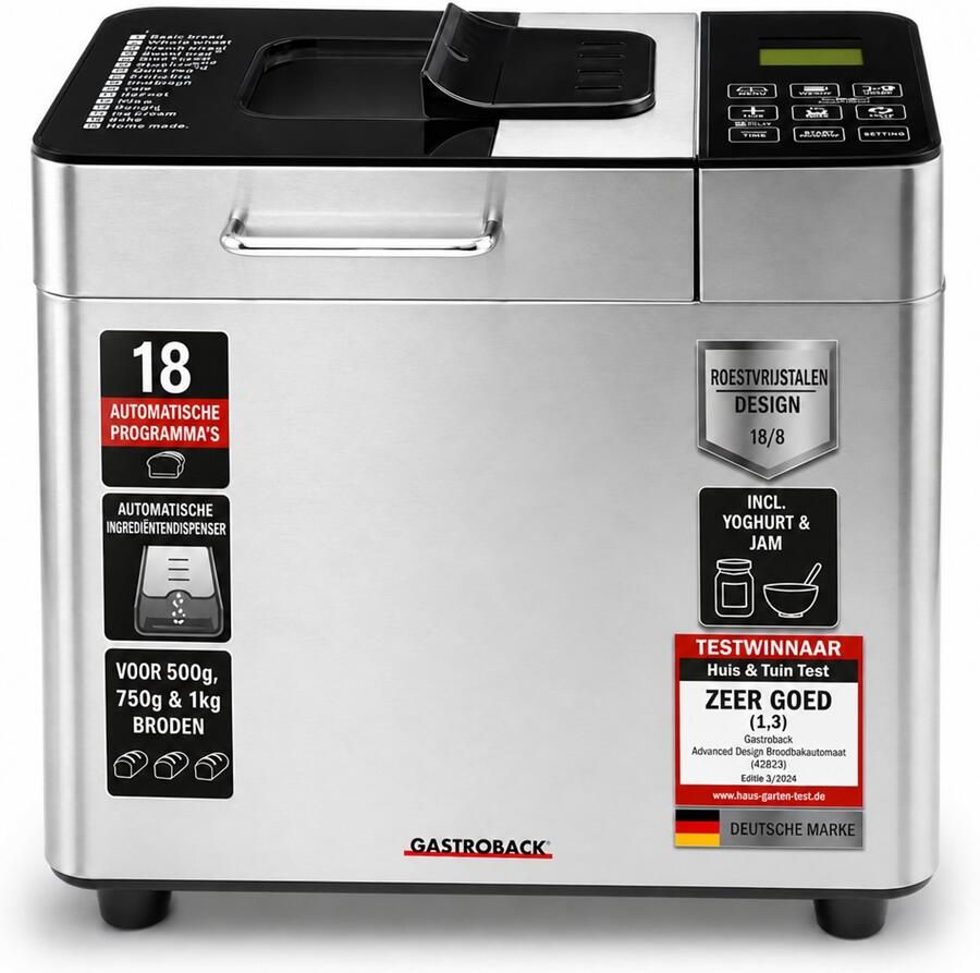 Gastroback Design Advanced Broodbakmachine Notendispenser 18 programma's