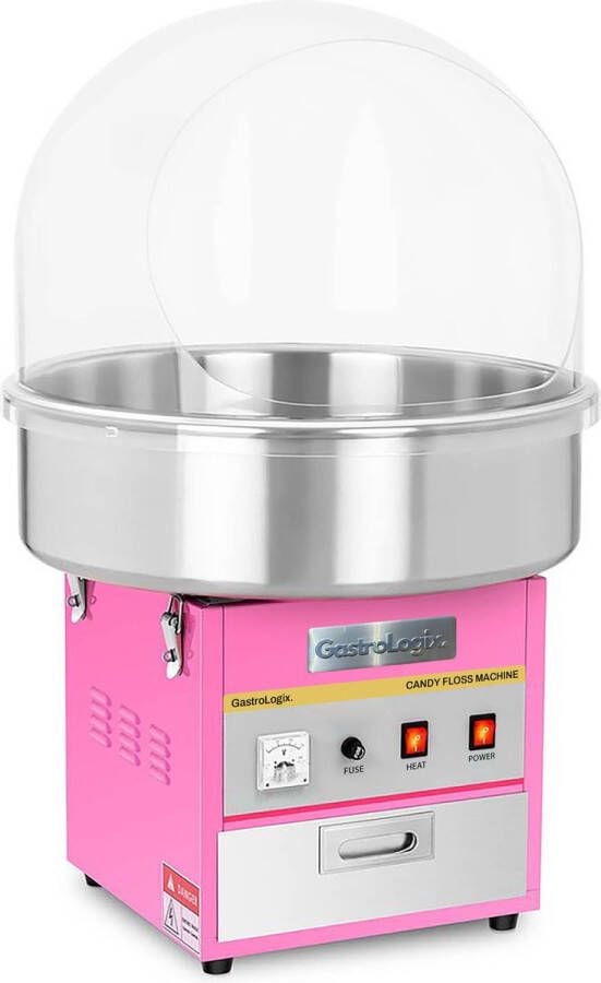 Gastrologix. Professionele Horeca Suikerspinmachine Incl. Spatscherm Cover Ø 52cm MODEL 2024 1 jaar fabrieksgarantie NL Handleiding Suikerspin Machine