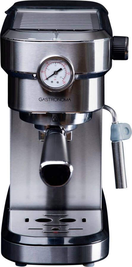 Gastronoma Espressomachine 15 bar Pistonmachine met Melkopschuimer 18110001 RVS - Foto 1