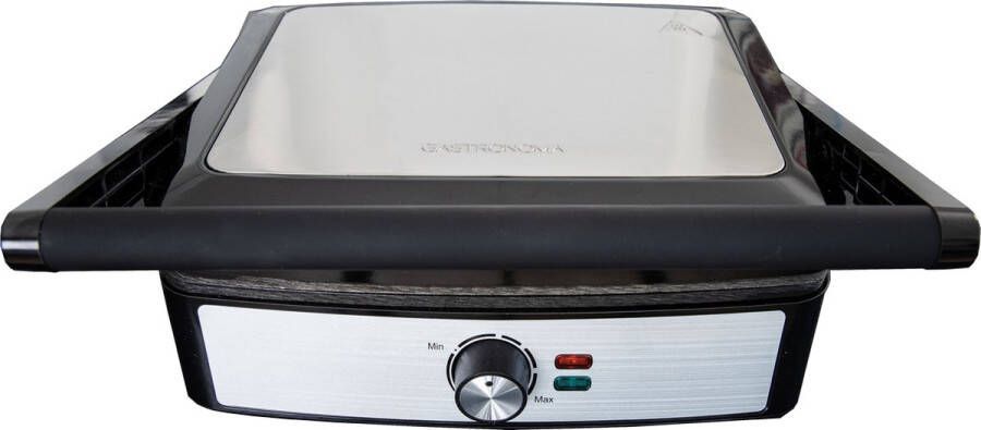 Gastronoma Panini en Contactgrill Tosti apparaat 2200W 29 x 23 cm 18240001 Zwart RVS
