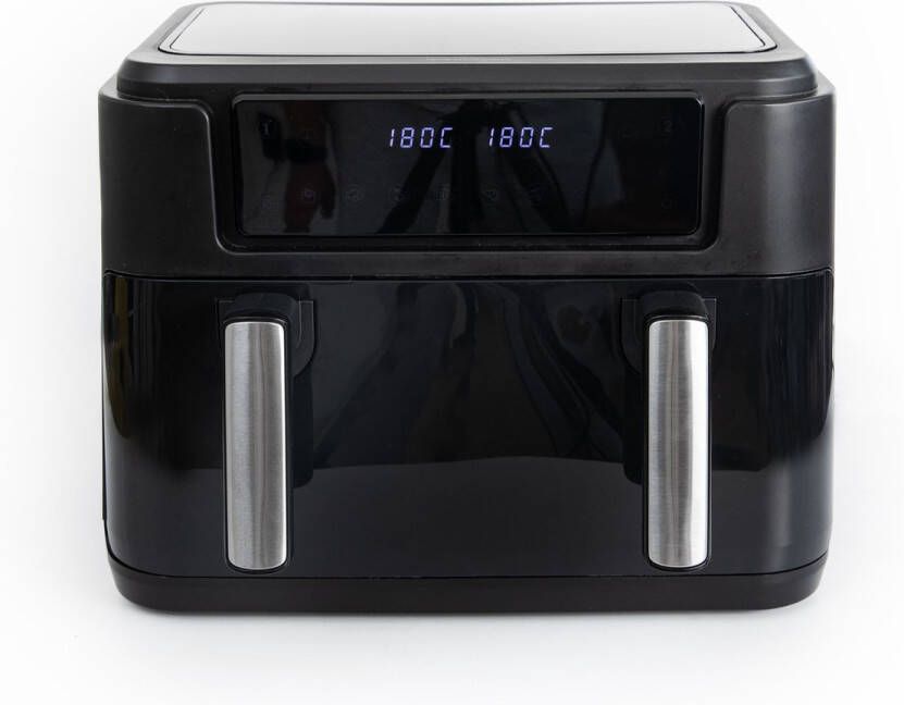 Gastronoma Airfryer Heteluchtfriteuse 10L 10 programma's 2 Dual zones afzonderlijk bakken PFAS vrij Incl. accessoires 18290007 Zwart