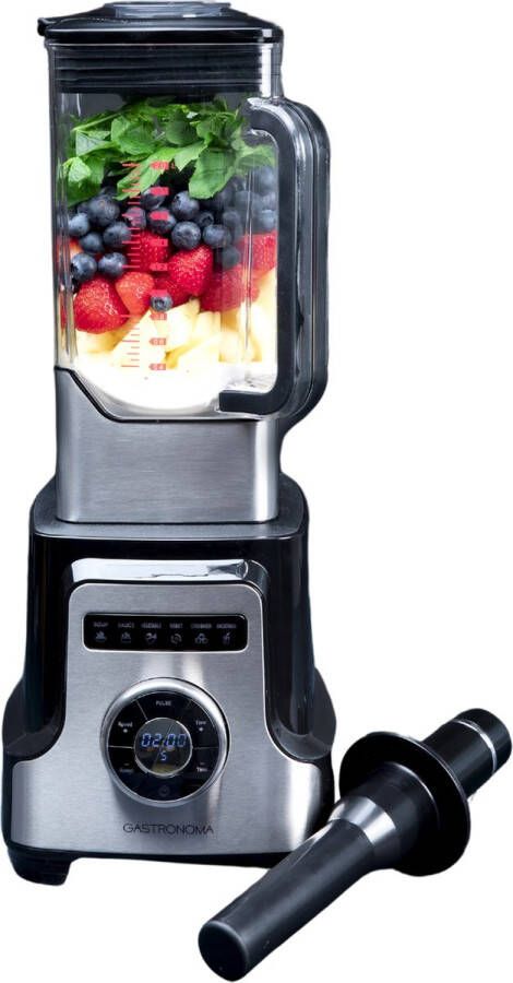 Gastronoma Blender 2000W en 3L kan 10 snelheden Smoothies soepen sauzen en meer 18180001 Zwart RVS