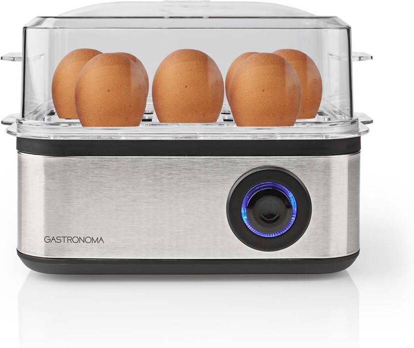 Gastronoma Eierkoker 8 eieren Waarschuwingssignaal Pocheerbak Maatbeker Zwart Roestvrij staal