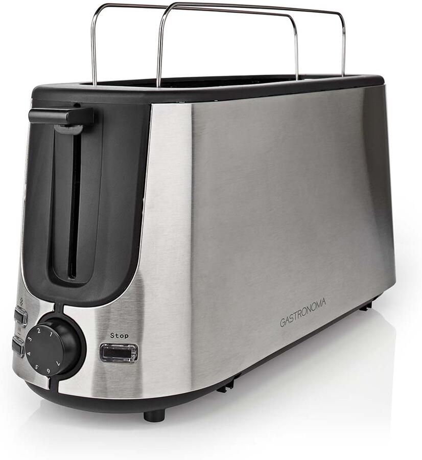 Gastronoma 18140004 Broodrooster 2 Sleuven 1000 W 7 Bruiningsstanden Opwarmrek Zwart